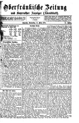 Oberfränkische Zeitung und Bayreuther Anzeiger (Bayreuther Anzeiger) Donnerstag 21. März 1878