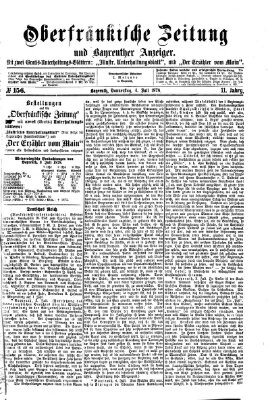 Oberfränkische Zeitung und Bayreuther Anzeiger (Bayreuther Anzeiger) Donnerstag 4. Juli 1878