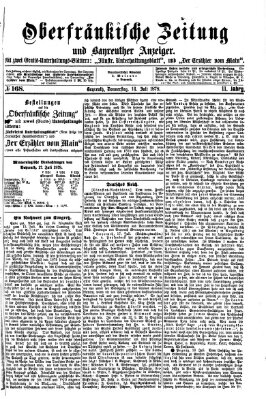 Oberfränkische Zeitung und Bayreuther Anzeiger (Bayreuther Anzeiger) Donnerstag 18. Juli 1878