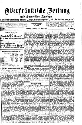 Oberfränkische Zeitung und Bayreuther Anzeiger (Bayreuther Anzeiger) Samstag 20. Juli 1878