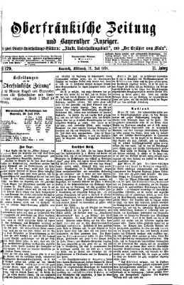 Oberfränkische Zeitung und Bayreuther Anzeiger (Bayreuther Anzeiger) Mittwoch 31. Juli 1878