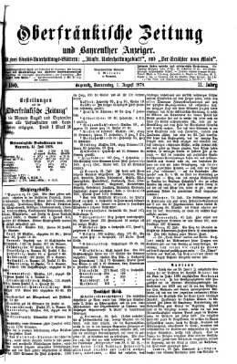 Oberfränkische Zeitung und Bayreuther Anzeiger (Bayreuther Anzeiger) Donnerstag 1. August 1878