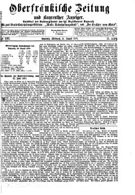 Oberfränkische Zeitung und Bayreuther Anzeiger (Bayreuther Anzeiger) Mittwoch 21. August 1878