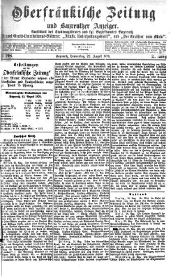 Oberfränkische Zeitung und Bayreuther Anzeiger (Bayreuther Anzeiger) Donnerstag 22. August 1878