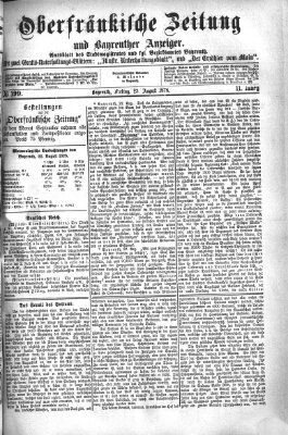 Oberfränkische Zeitung und Bayreuther Anzeiger (Bayreuther Anzeiger) Freitag 23. August 1878