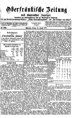 Oberfränkische Zeitung und Bayreuther Anzeiger (Bayreuther Anzeiger) Freitag 30. August 1878