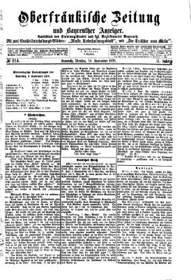 Oberfränkische Zeitung und Bayreuther Anzeiger (Bayreuther Anzeiger) Dienstag 10. September 1878