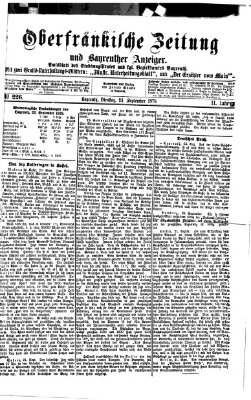 Oberfränkische Zeitung und Bayreuther Anzeiger (Bayreuther Anzeiger) Dienstag 24. September 1878