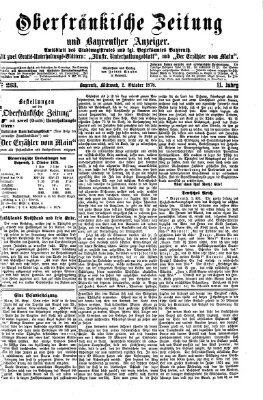 Oberfränkische Zeitung und Bayreuther Anzeiger (Bayreuther Anzeiger) Mittwoch 2. Oktober 1878