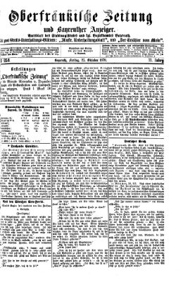 Oberfränkische Zeitung und Bayreuther Anzeiger (Bayreuther Anzeiger) Freitag 25. Oktober 1878