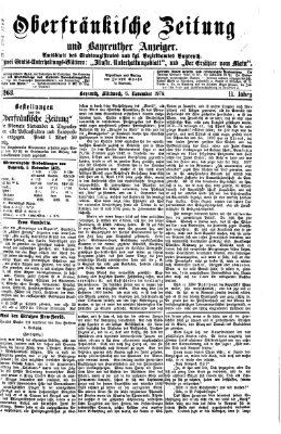 Oberfränkische Zeitung und Bayreuther Anzeiger (Bayreuther Anzeiger) Mittwoch 6. November 1878