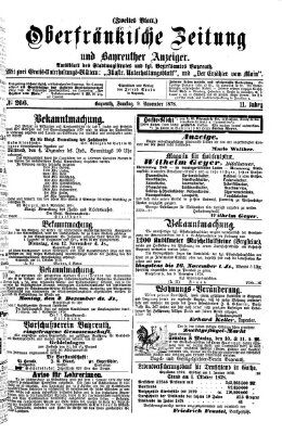 Oberfränkische Zeitung und Bayreuther Anzeiger (Bayreuther Anzeiger) Samstag 9. November 1878