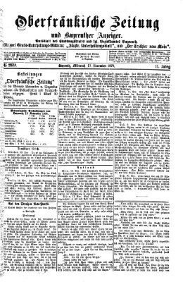 Oberfränkische Zeitung und Bayreuther Anzeiger (Bayreuther Anzeiger) Mittwoch 13. November 1878