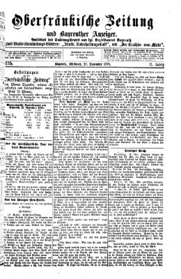 Oberfränkische Zeitung und Bayreuther Anzeiger (Bayreuther Anzeiger) Mittwoch 20. November 1878