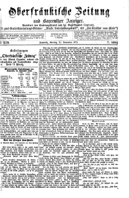 Oberfränkische Zeitung und Bayreuther Anzeiger (Bayreuther Anzeiger) Montag 25. November 1878