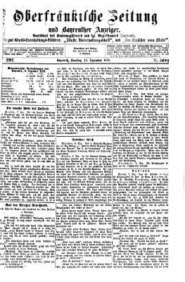 Oberfränkische Zeitung und Bayreuther Anzeiger (Bayreuther Anzeiger) Dienstag 10. Dezember 1878