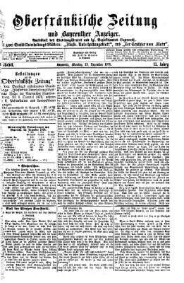 Oberfränkische Zeitung und Bayreuther Anzeiger (Bayreuther Anzeiger) Montag 23. Dezember 1878