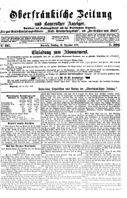 Oberfränkische Zeitung und Bayreuther Anzeiger (Bayreuther Anzeiger) Samstag 28. Dezember 1878