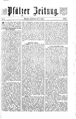 Pfälzer Zeitung Donnerstag 3. Januar 1878