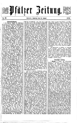 Pfälzer Zeitung Samstag 12. Januar 1878