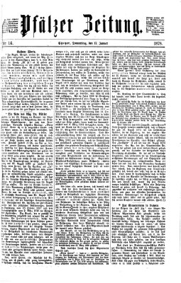 Pfälzer Zeitung Donnerstag 17. Januar 1878