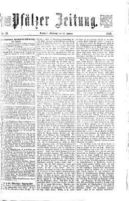 Pfälzer Zeitung Mittwoch 23. Januar 1878