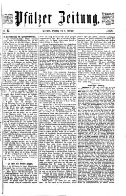 Pfälzer Zeitung Montag 4. Februar 1878