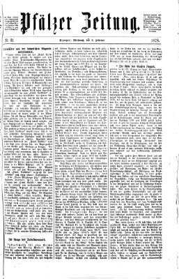 Pfälzer Zeitung Mittwoch 6. Februar 1878