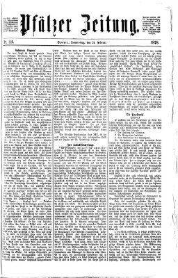 Pfälzer Zeitung Donnerstag 21. Februar 1878