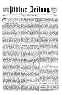 Pfälzer Zeitung Samstag 23. März 1878