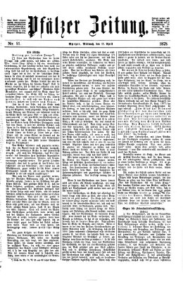 Pfälzer Zeitung Mittwoch 17. April 1878