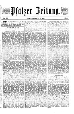 Pfälzer Zeitung Samstag 27. April 1878