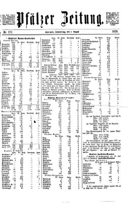 Pfälzer Zeitung Donnerstag 1. August 1878