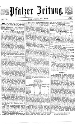 Pfälzer Zeitung Samstag 3. August 1878