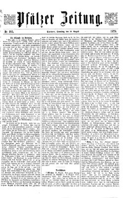 Pfälzer Zeitung Samstag 10. August 1878