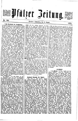 Pfälzer Zeitung Donnerstag 15. August 1878