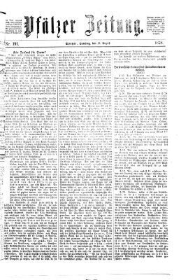 Pfälzer Zeitung Samstag 17. August 1878