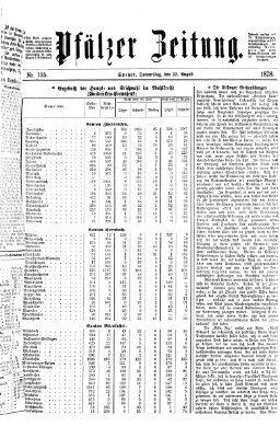 Pfälzer Zeitung Donnerstag 22. August 1878