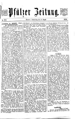 Pfälzer Zeitung Donnerstag 29. August 1878