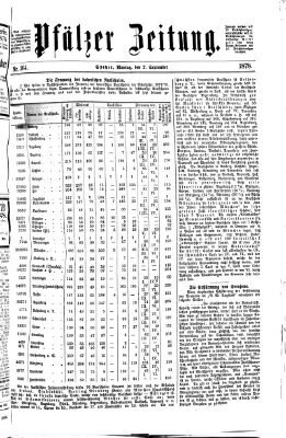 Pfälzer Zeitung Montag 2. September 1878