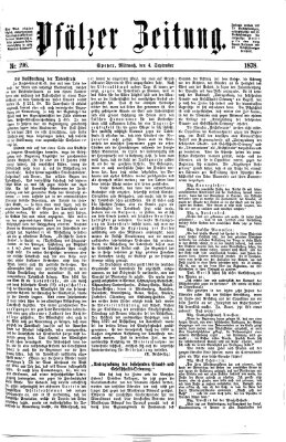 Pfälzer Zeitung Mittwoch 4. September 1878