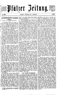 Pfälzer Zeitung Samstag 7. September 1878