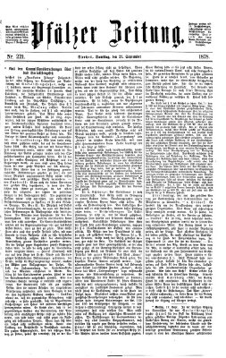 Pfälzer Zeitung Samstag 21. September 1878