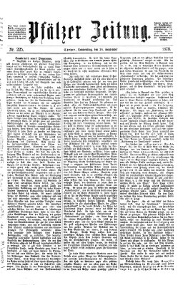 Pfälzer Zeitung Donnerstag 26. September 1878