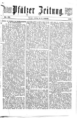 Pfälzer Zeitung Freitag 27. September 1878