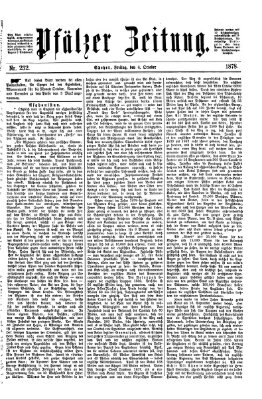 Pfälzer Zeitung Freitag 4. Oktober 1878