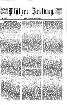 Pfälzer Zeitung Samstag 19. Oktober 1878