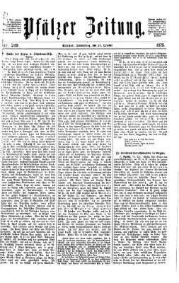 Pfälzer Zeitung Donnerstag 24. Oktober 1878