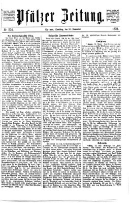 Pfälzer Zeitung Samstag 23. November 1878