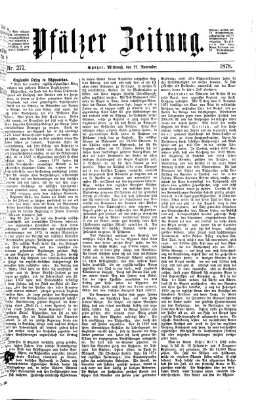 Pfälzer Zeitung Mittwoch 27. November 1878